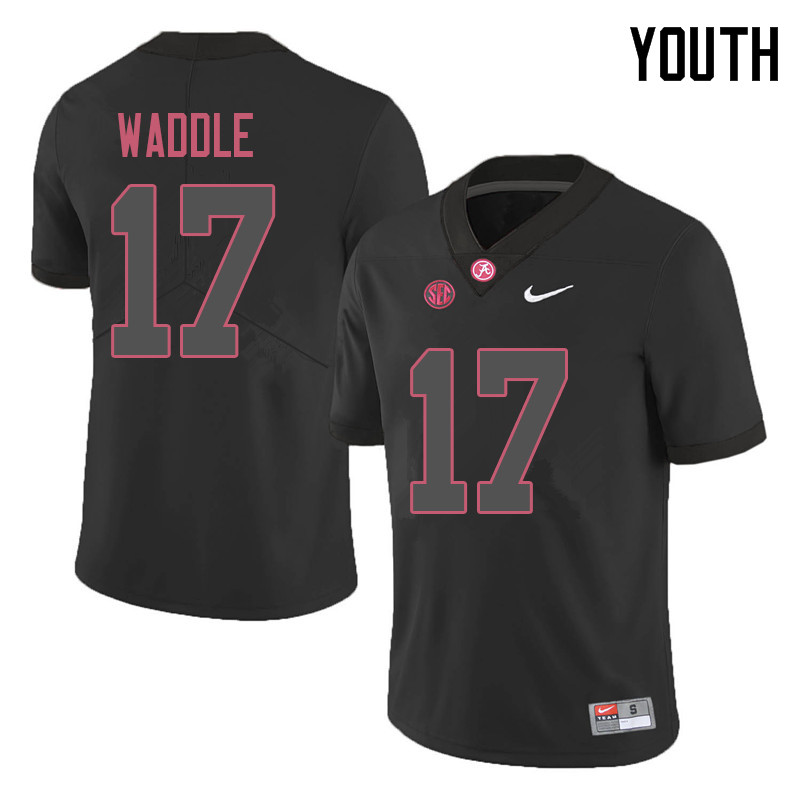 Alabama Crimson Tide Youth Jaylen Waddle #17 Black NCAA Nike Authentic Stitched 2018 College Football Jersey RV16D71GJ